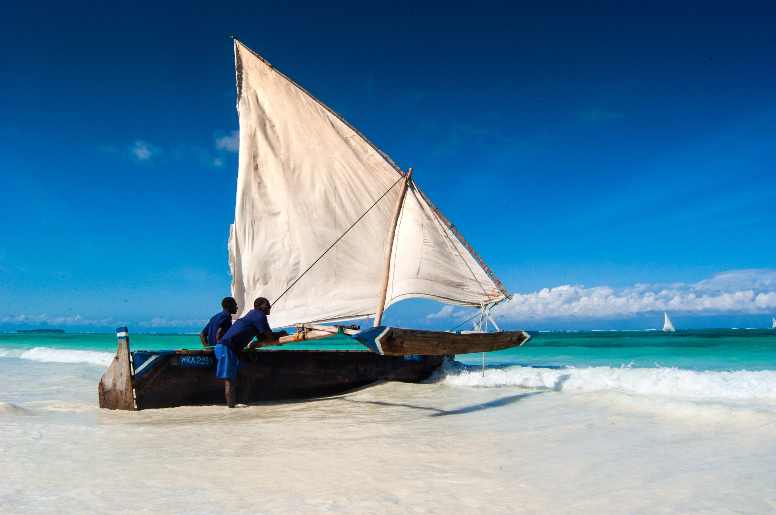 The beaches of Zanzibar are beautiful and the water is blue